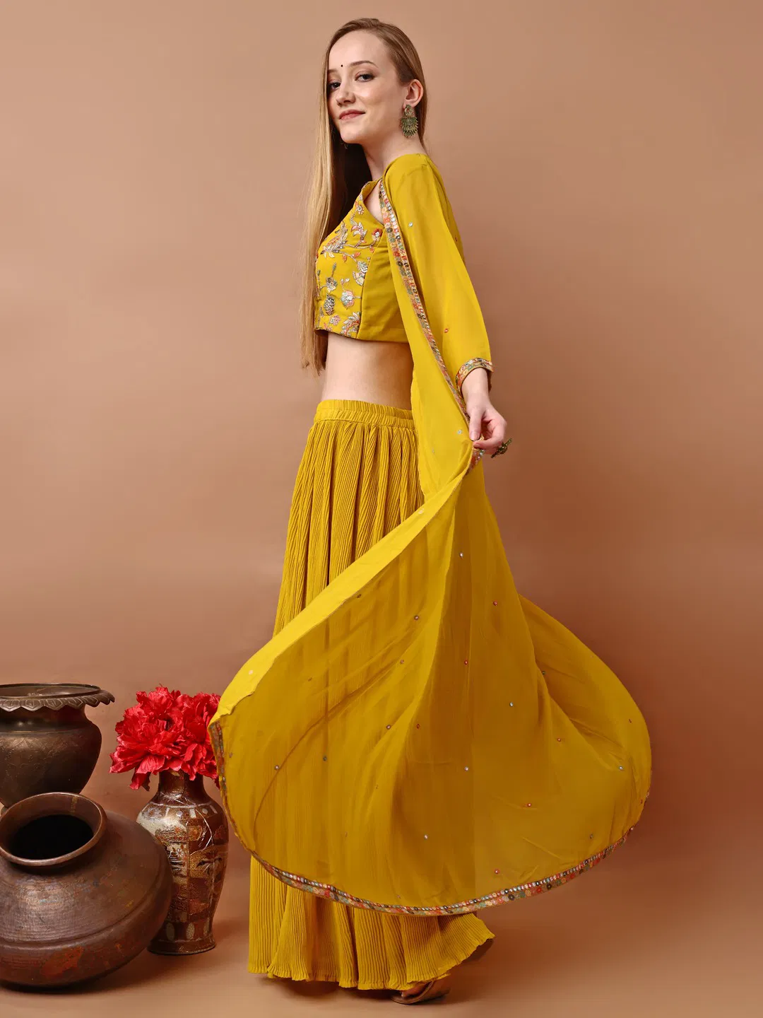 Moksa By Nsf Georgette With Embrodery Work Indo Western Wholesale In India